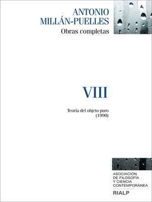 cover image of Millán-Puelles. VIII. Obras completas